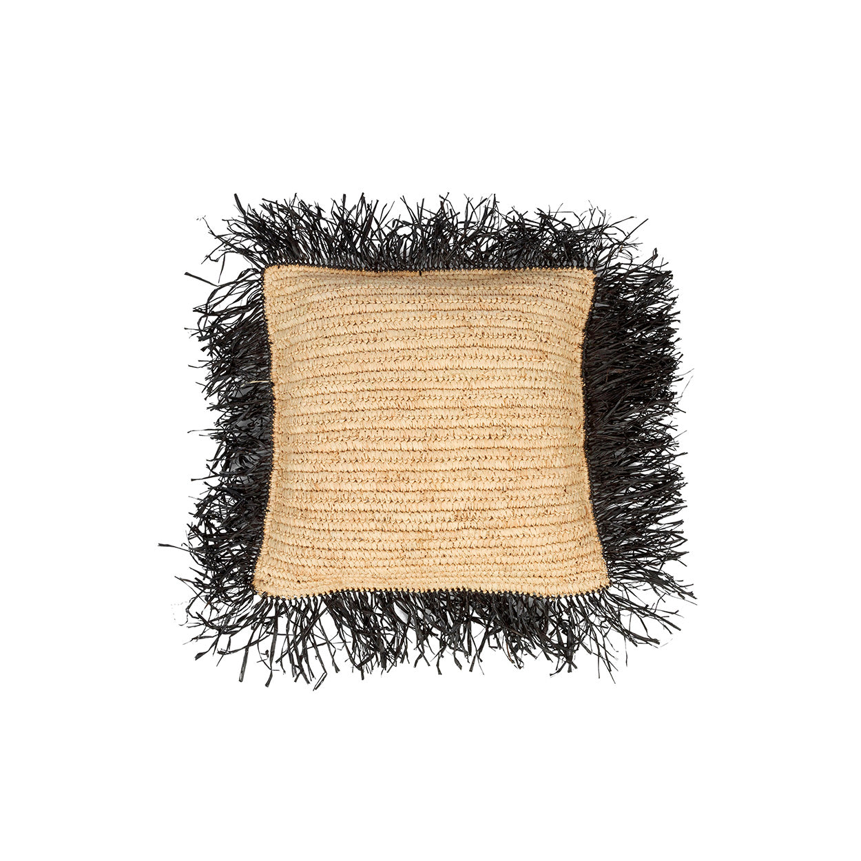The Raffia Cushion Cover - Natural Black - 40x40
