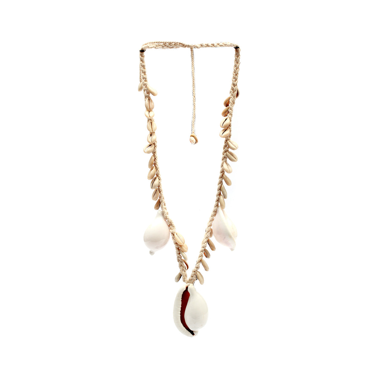 De Big White Cowrie Shell Halsketting - Wit