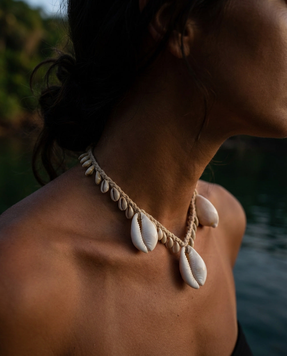 De Big White Cowrie Shell Halsketting - Wit