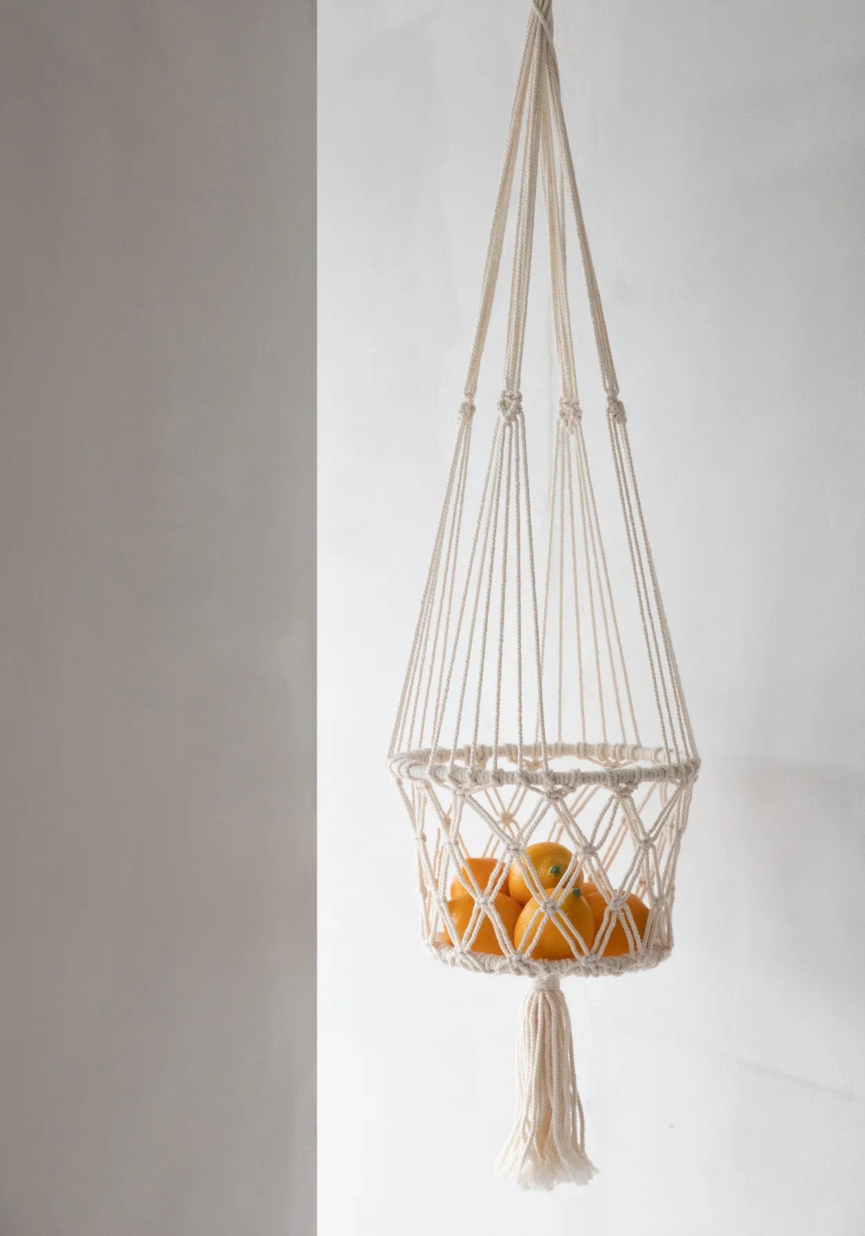 De Macrame Planthanger - Wit - M