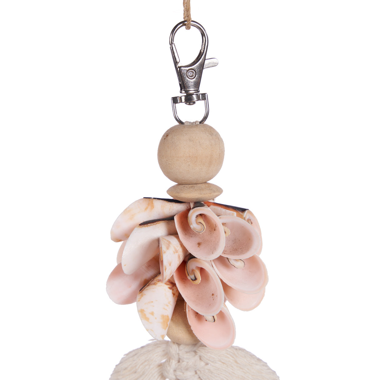 The Shiva Shell Keychain - Pink White
