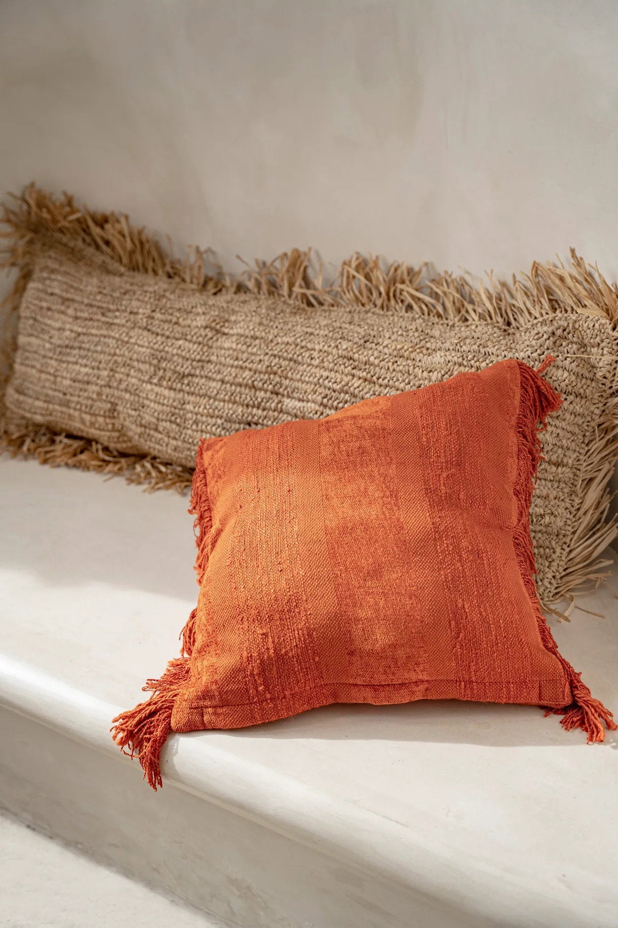 Het Raffia Kussen - Naturel - 35x100