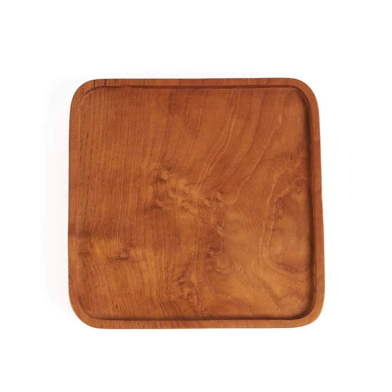 The Teak Square Plate - Natural - XS