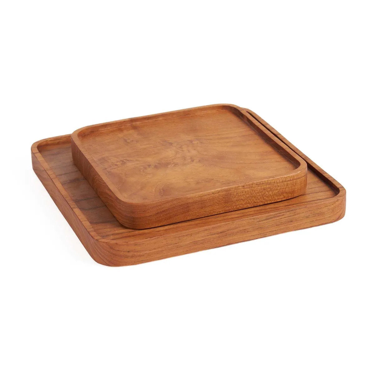 The Teak Square Plate - Natural - XS
