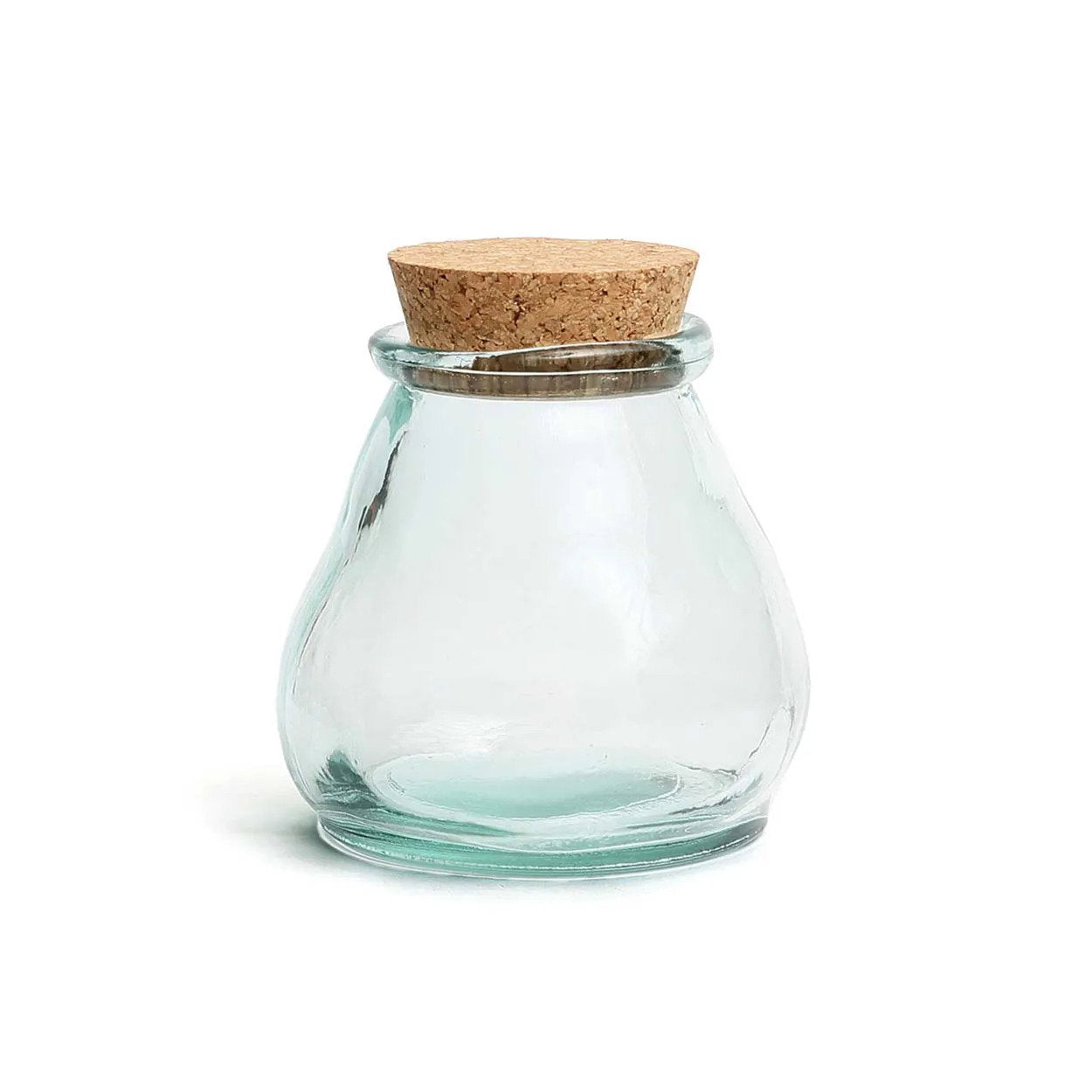 De Belly Glazen Pot - Blauw - M