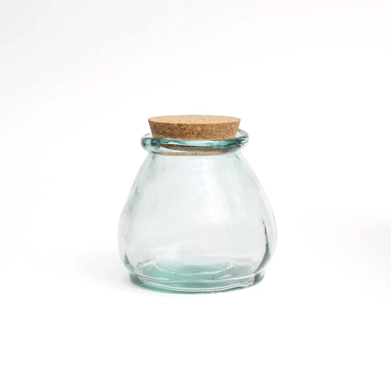 De Belly Glazen Pot - Blauw - S