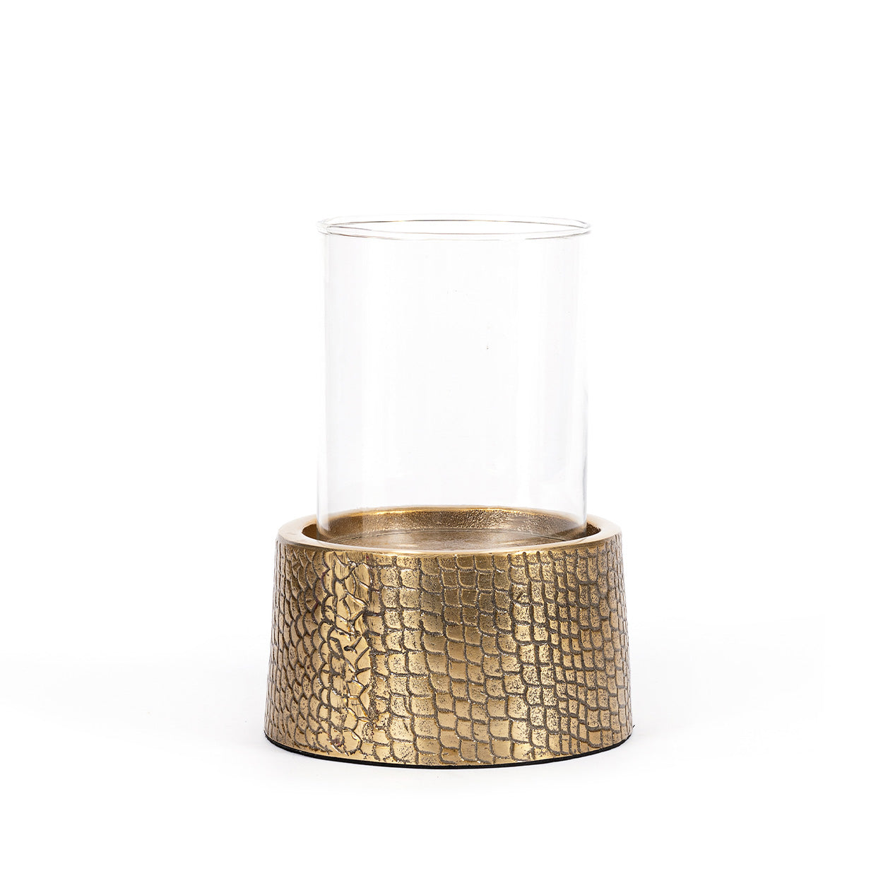 Bougeoir avec Verre De Croco - Laiton - L