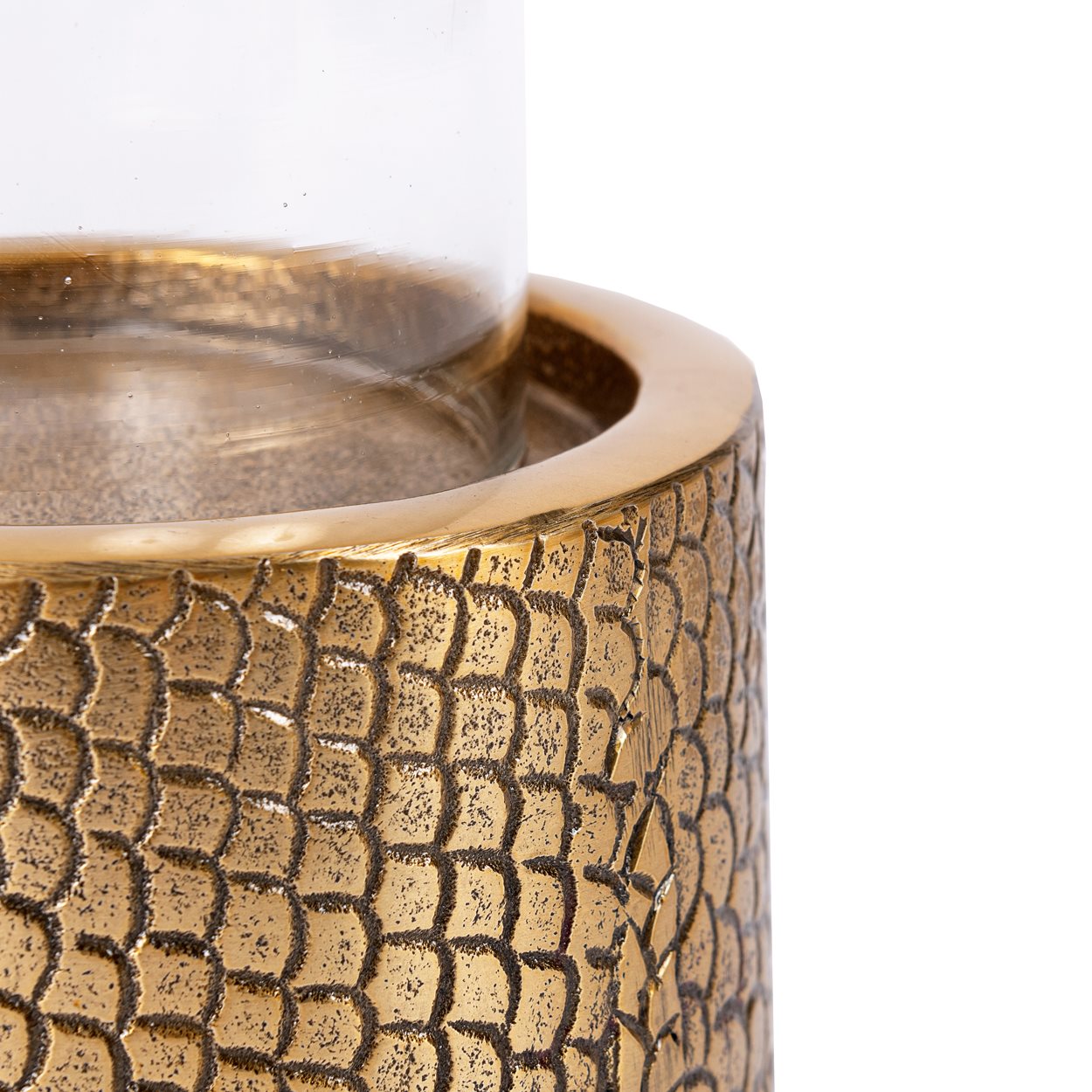 Bougeoir avec Verre De Croco - Laiton - L