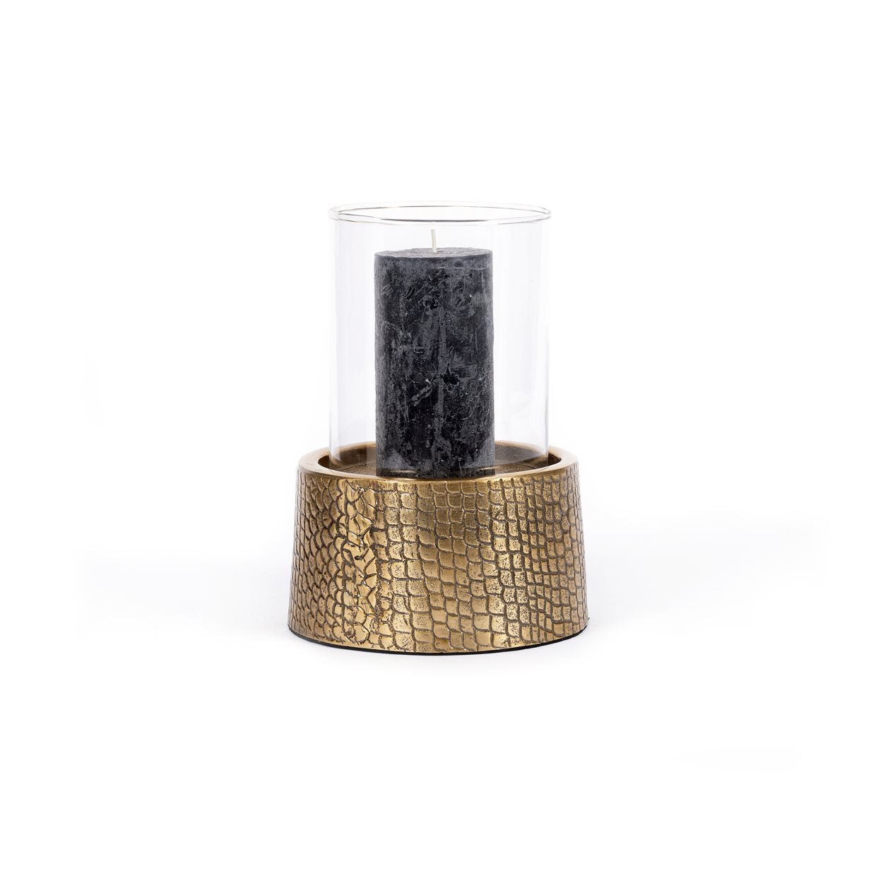 Bougeoir avec Verre De Croco - Laiton - L