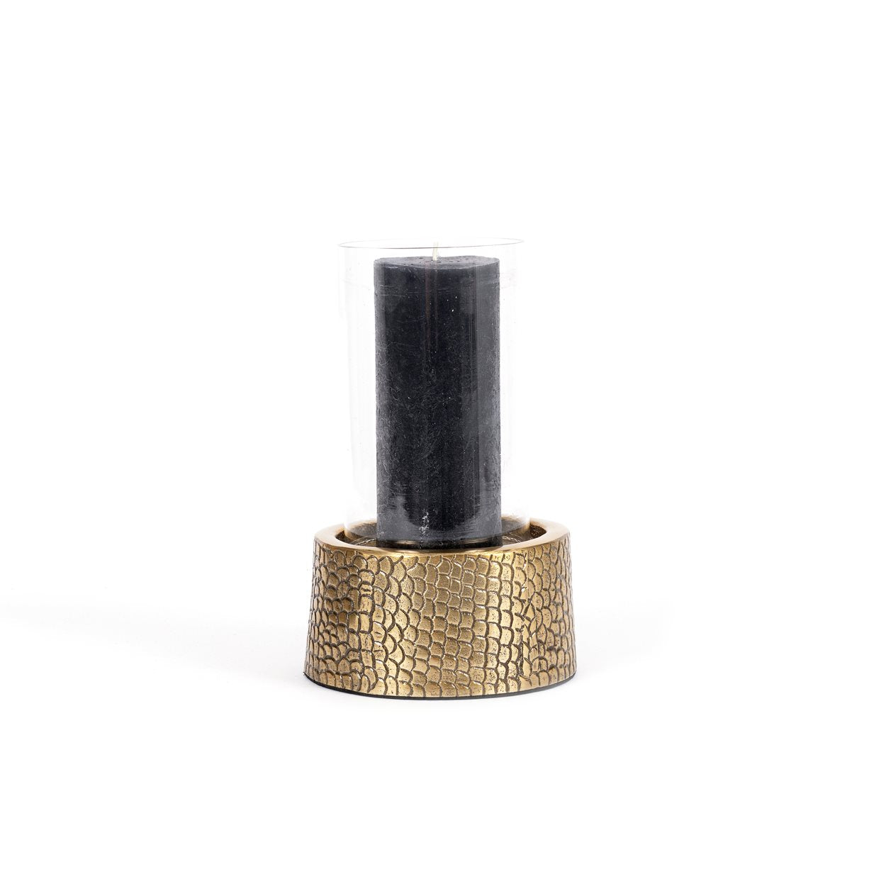 Le Bougeoir Croco avec Verre - Laiton - M