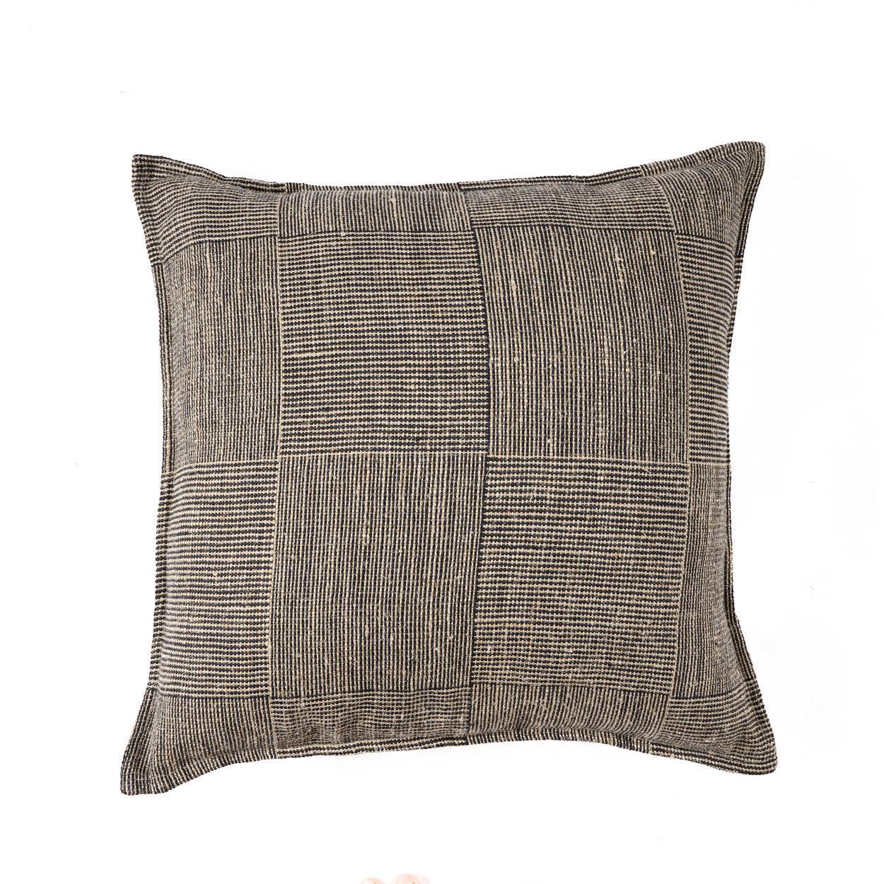 The Bloc Party Cushion Cover - Black Natural - 50x50