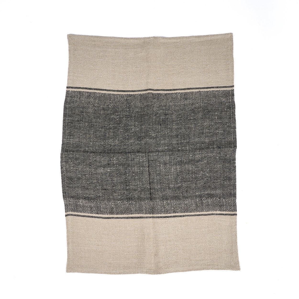 De Linen Moody Keukendoek - Natural Black - 50x70