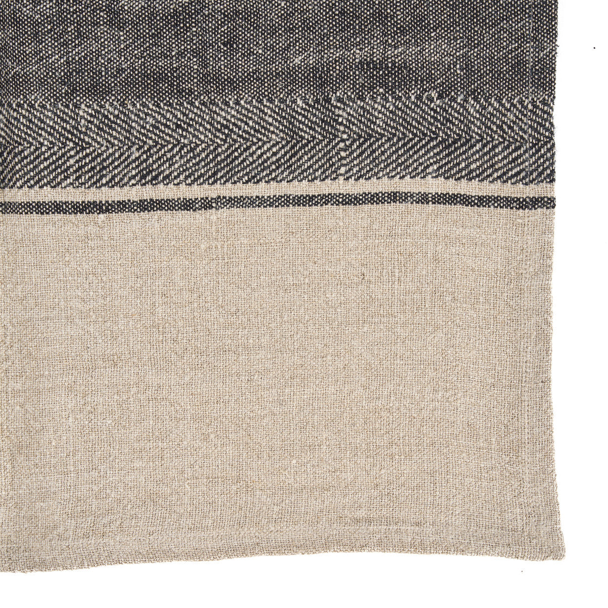 De Linen Moody Keukendoek - Natural Black - 50x70
