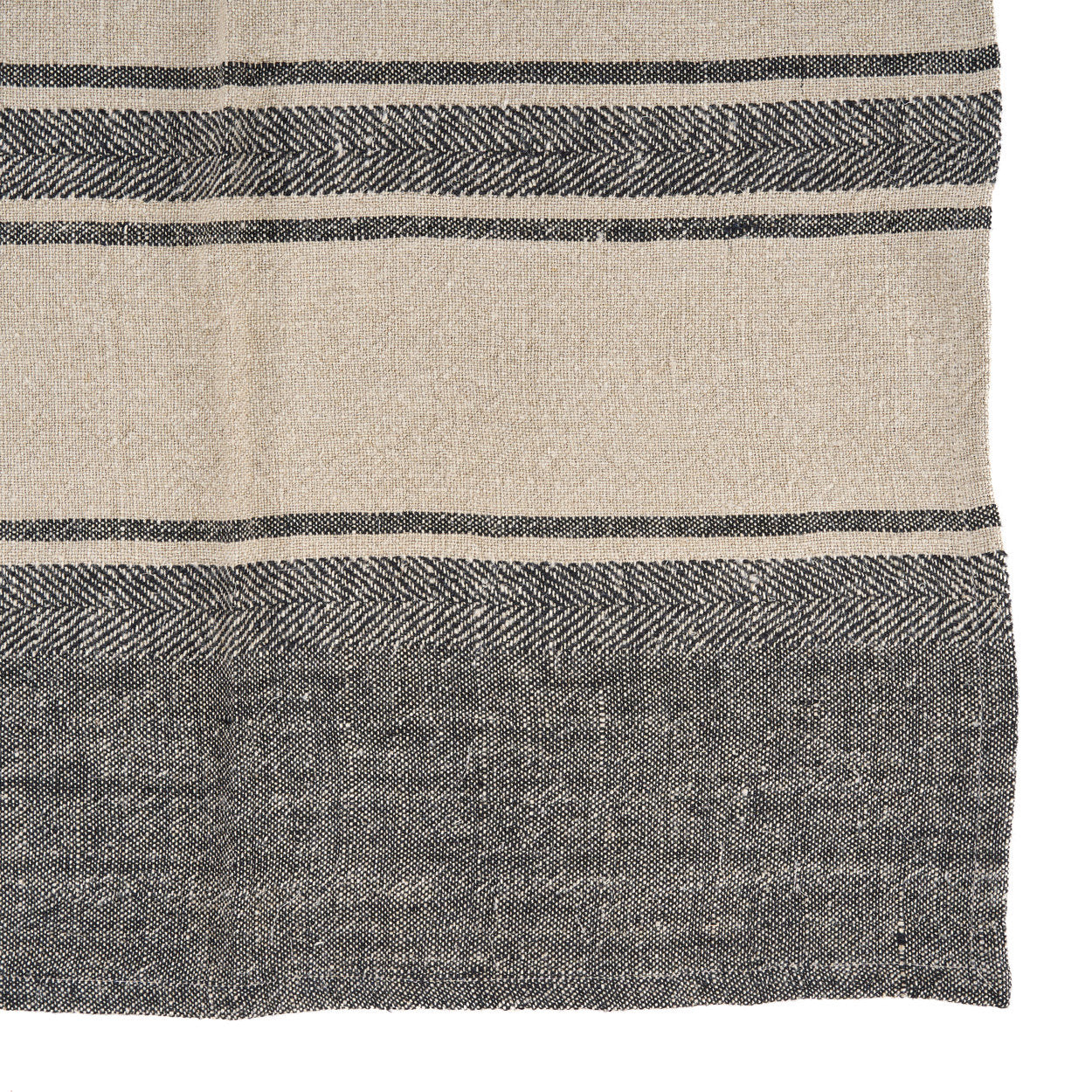 De Linen Smudge Keukendoek - Natural Black - 50x70