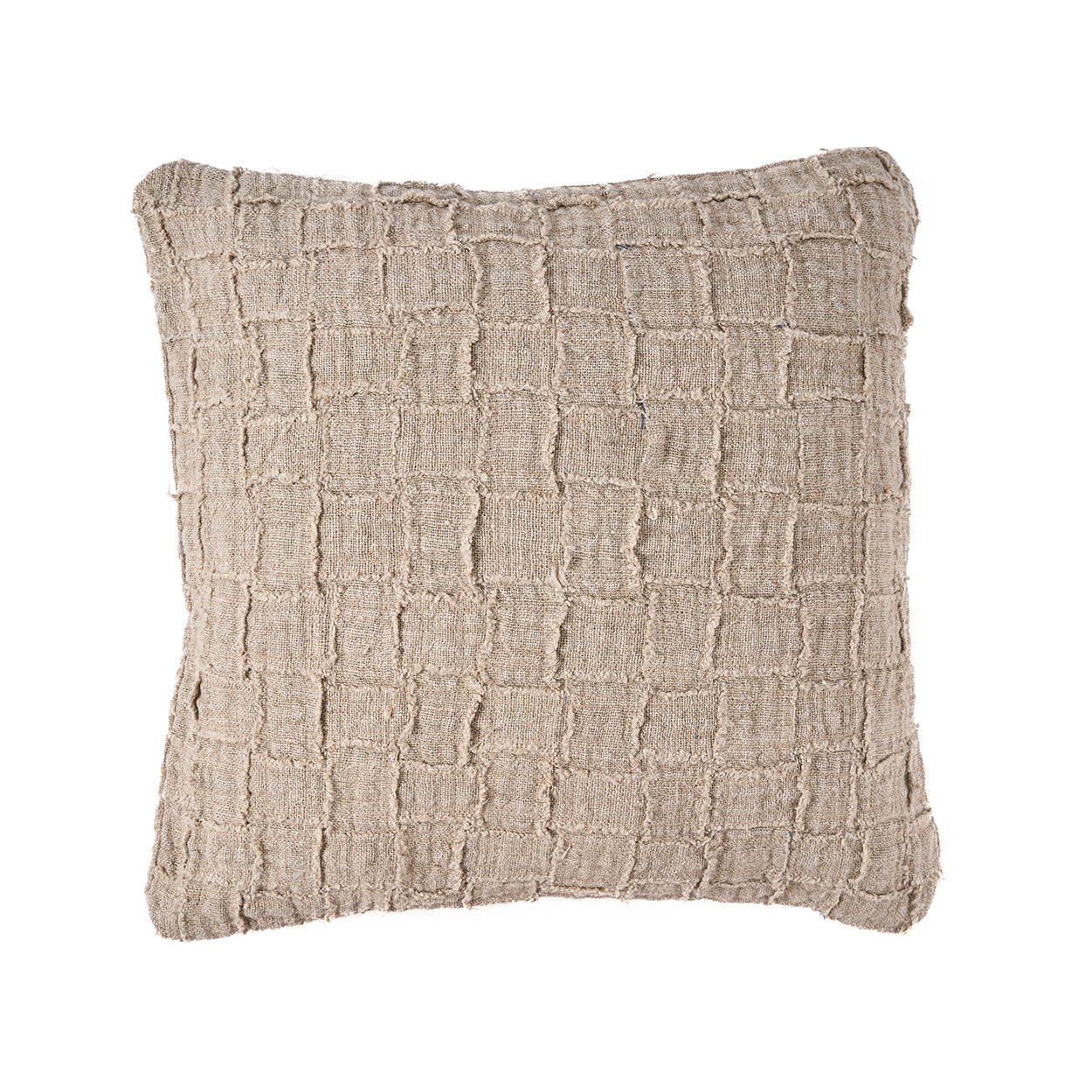 De Linen Damier Kussensloop - Naturel