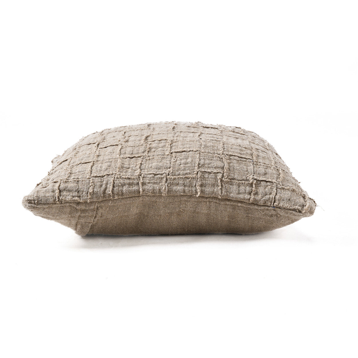 De Linen Damier Kussensloop - Naturel