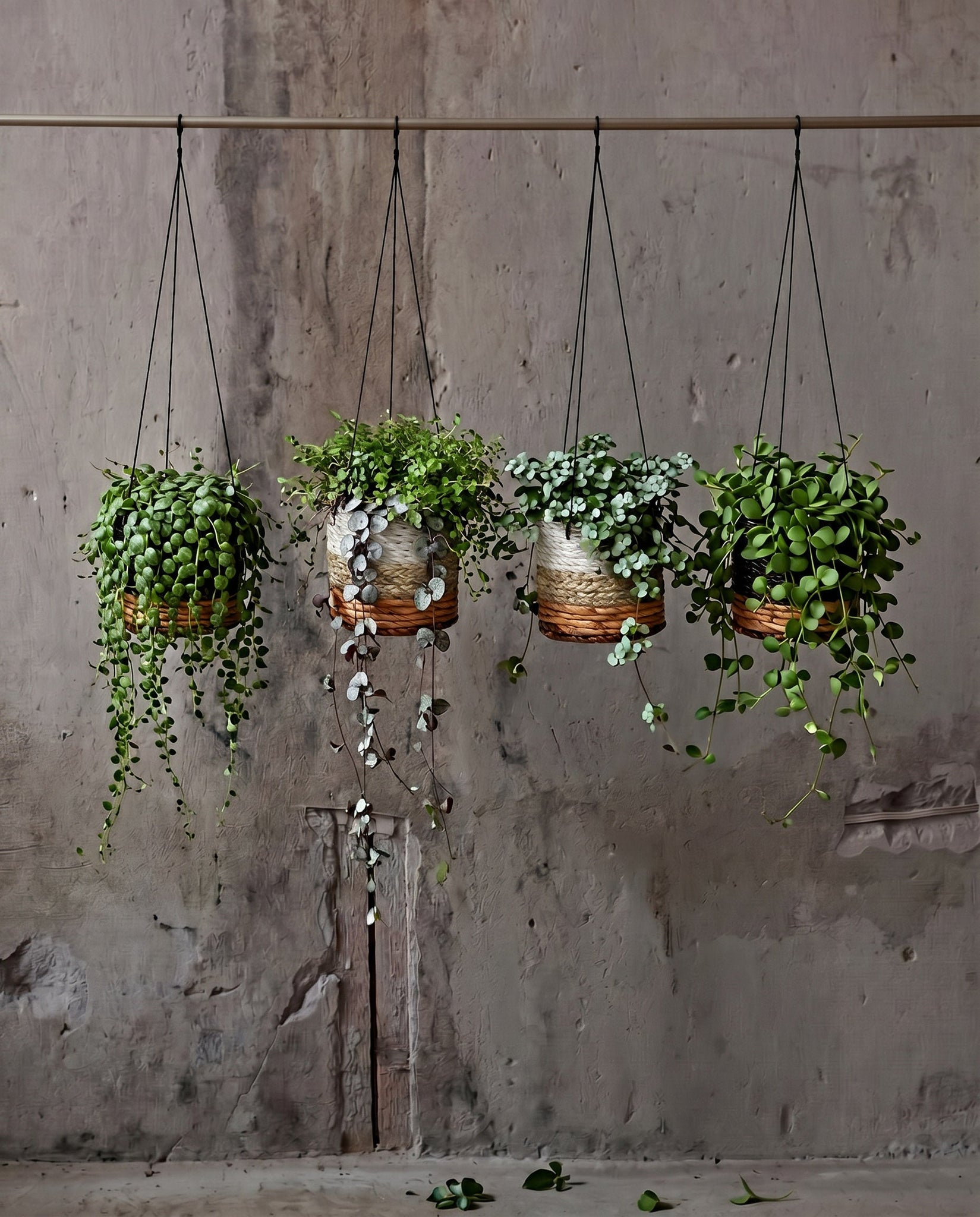 De Banana Leaf Planthanger - Naturel Wit