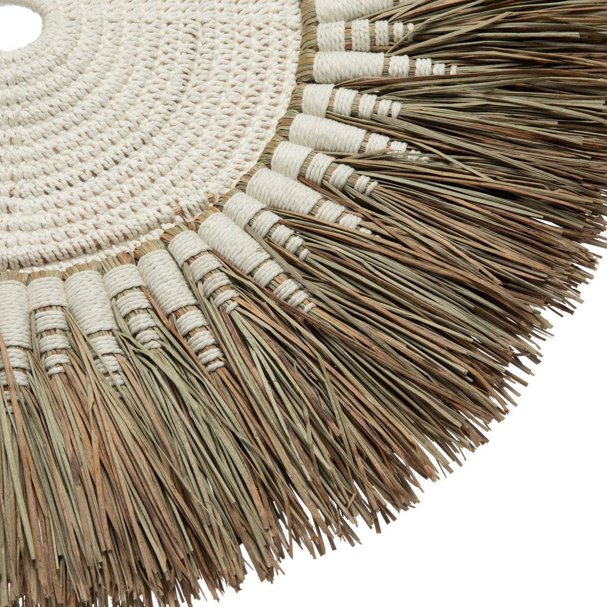 De Raffia Macramé Wanddecoratie - Wit Naturel