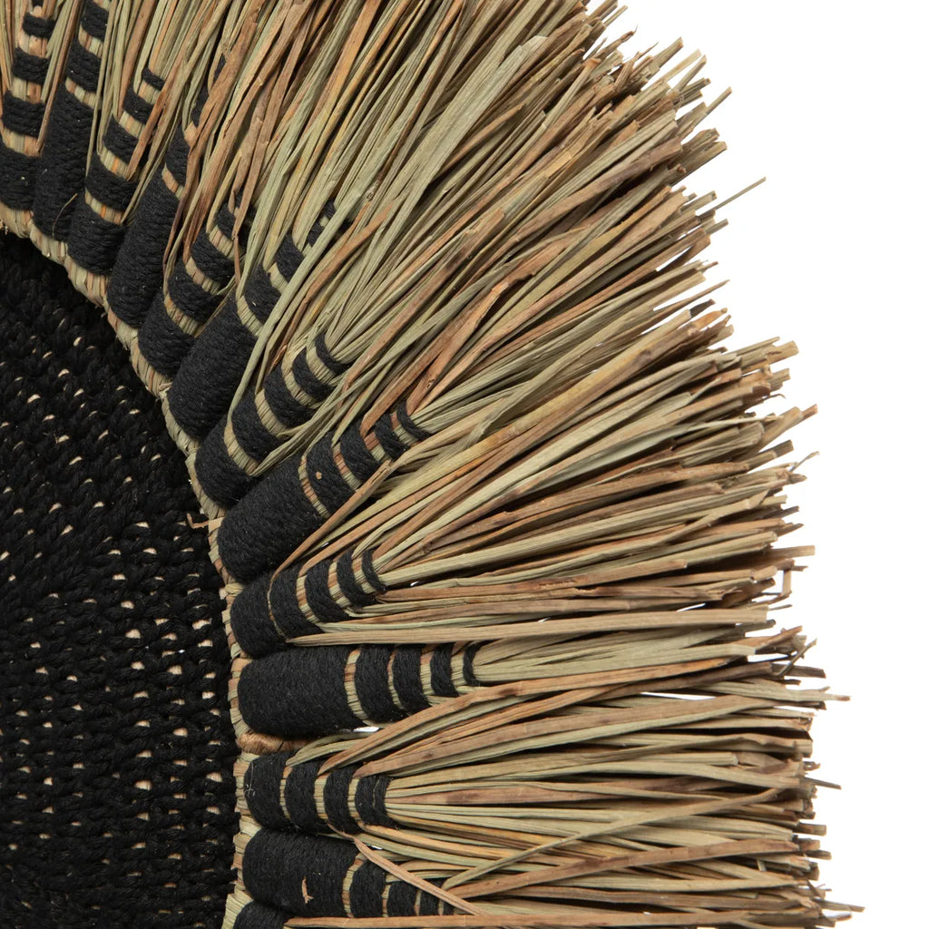 De Raffia Macramé Muur Deco - Naturel Zwart