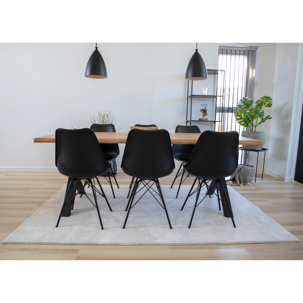 Oslo Dining Chair - Chair in black with black legs (set of 2)