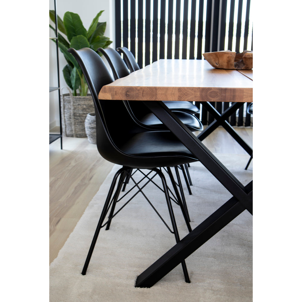 Oslo Dining Chair - Chair in black with black legs (set of 2)