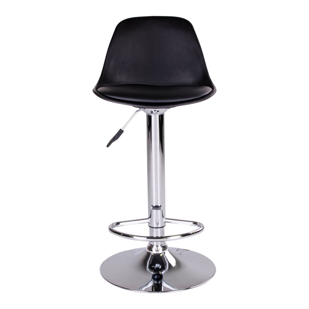 Trondheim Bar Chair - Bar chair in black with chrome legs (set of 2)