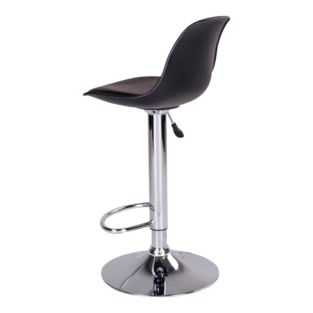 Trondheim Bar Chair - Bar chair in black with chrome legs (set of 2)