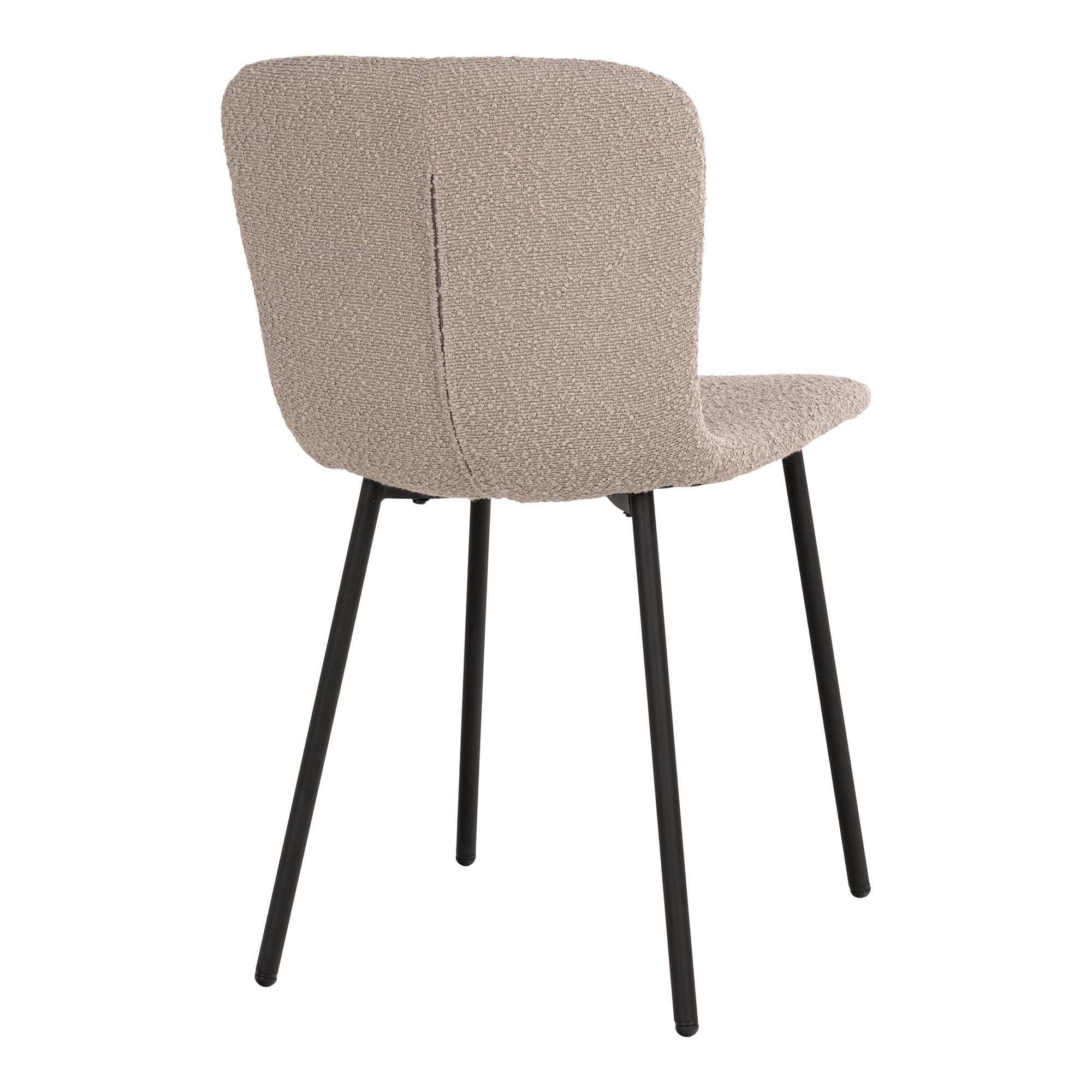 Halden Dining Chair - Dining Chair in bouclé, beige with black legs, HN1233 - set of 2 (set of 2)