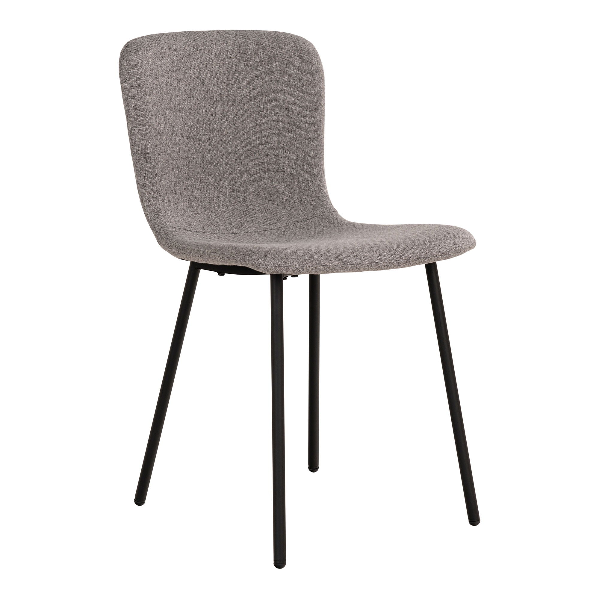 Halden Dining Chair - Dining Chair, light grey with black legs (set of 2)