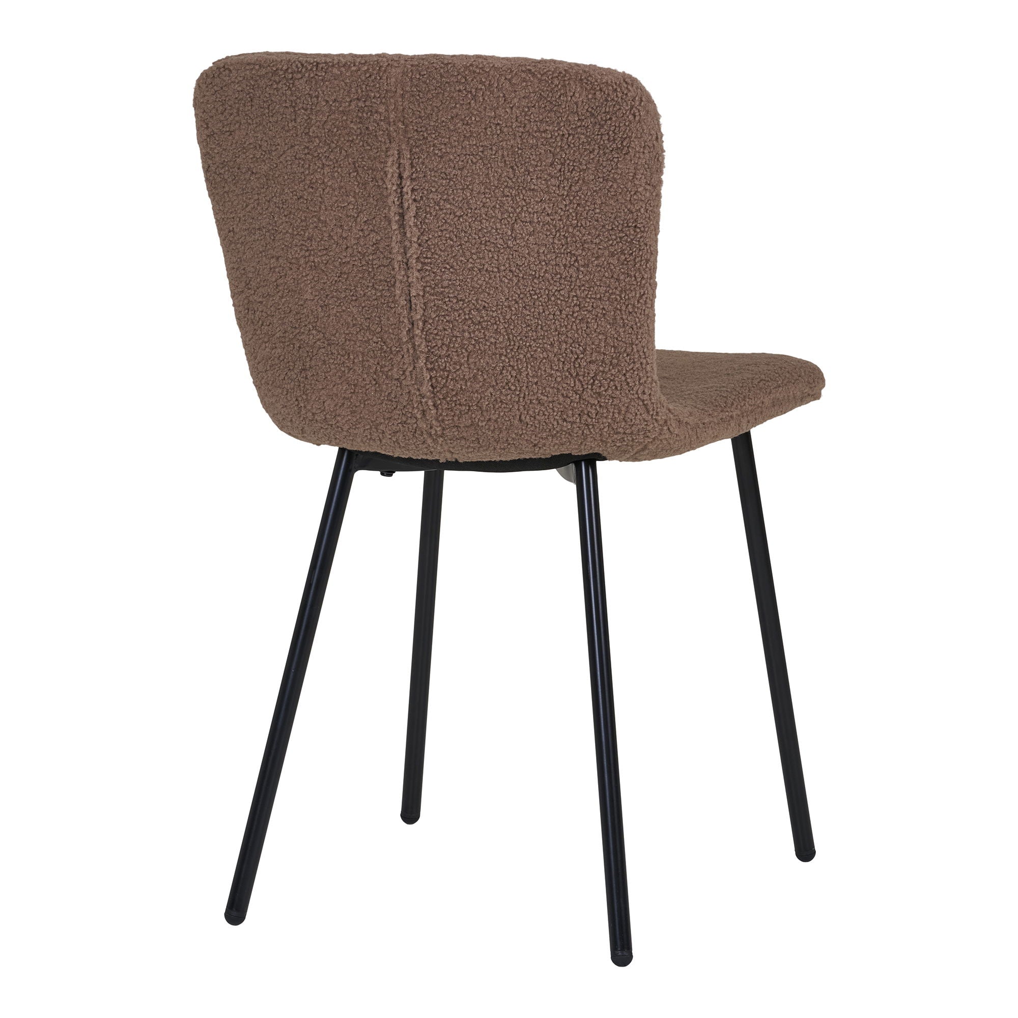 Dining chair, artificial fur, dark brown with black legs, HN1092 (set of 2)