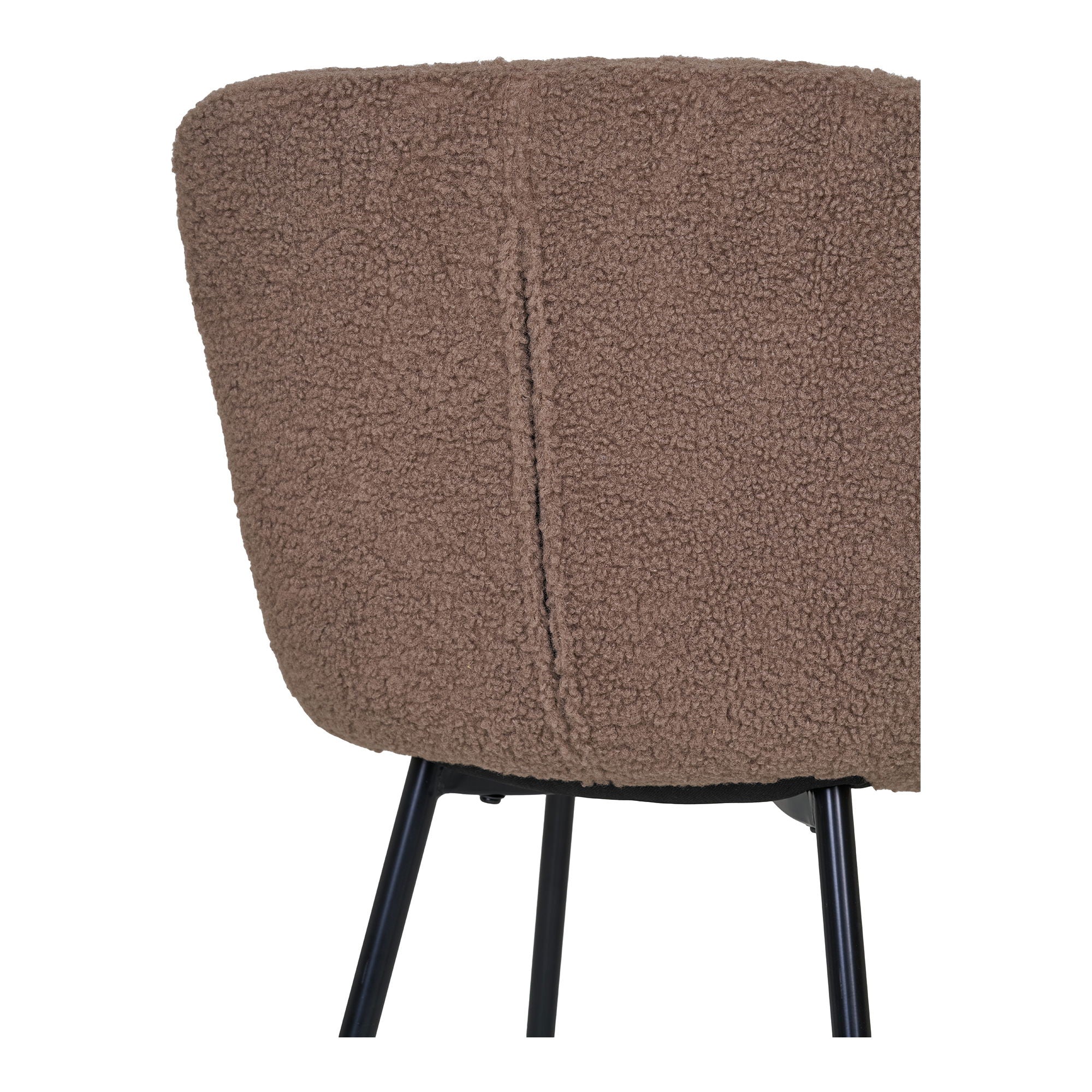 Dining chair, artificial fur, dark brown with black legs, HN1092 (set of 2)