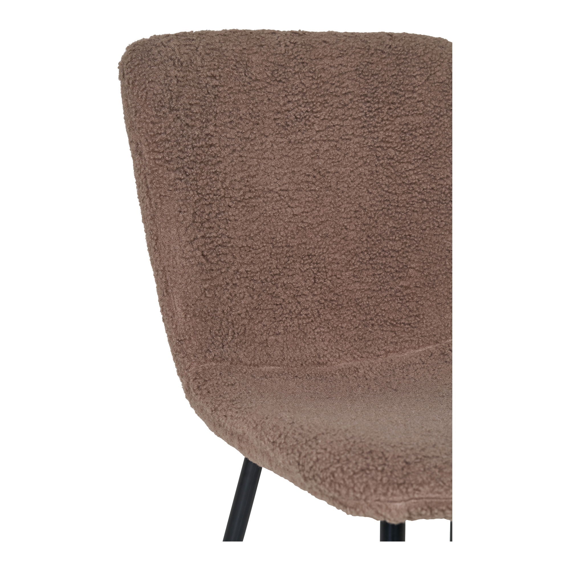 Dining chair, artificial fur, dark brown with black legs, HN1092 (set of 2)