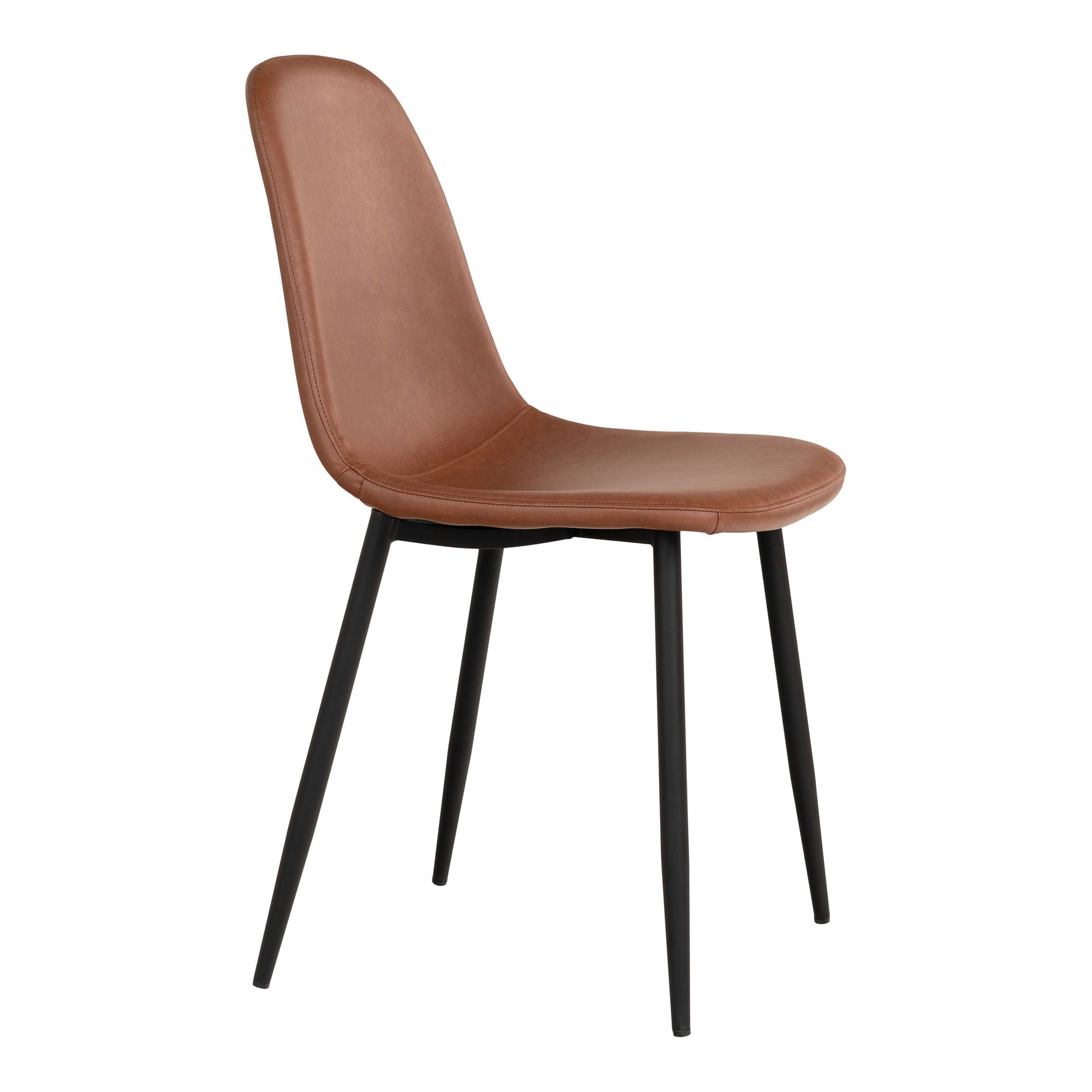Stockholm Dining Chair - Chair in light brown vintage with black legs (set of 2)