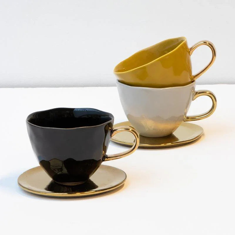 Good Morning cup Cappuccino / Tea Ø11 cm - Black (set of 4)