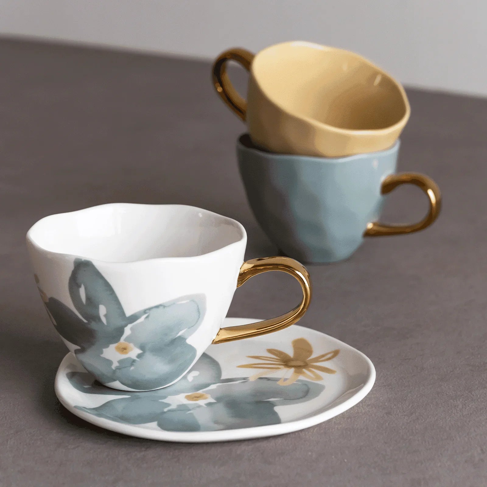 Good Morning cup Cappuccino / Tea Ø11 cm - Slate (set of 4)