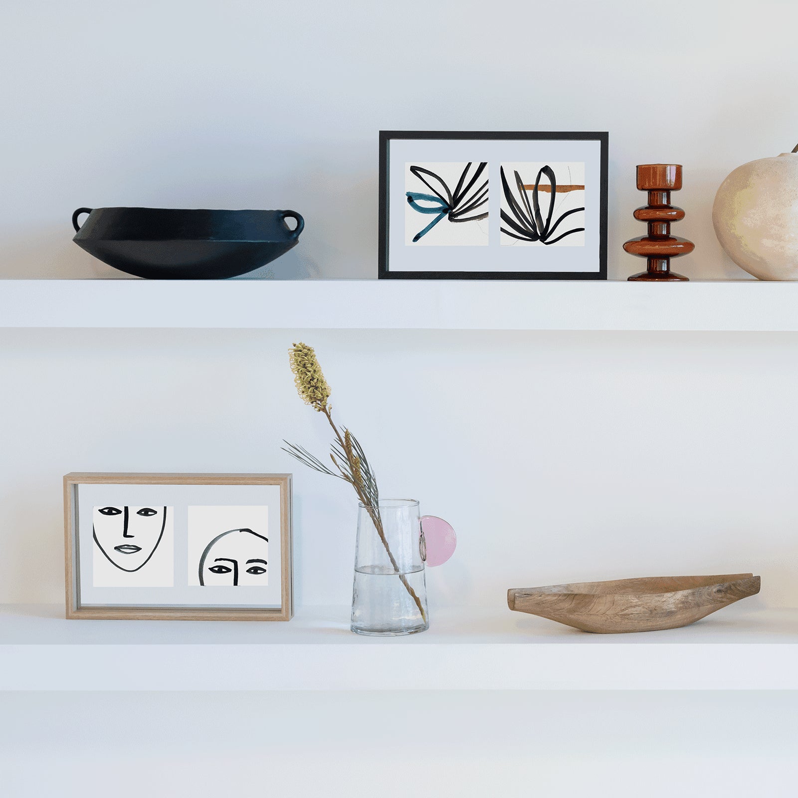 Photo frame Floating Minimalism Double, Black