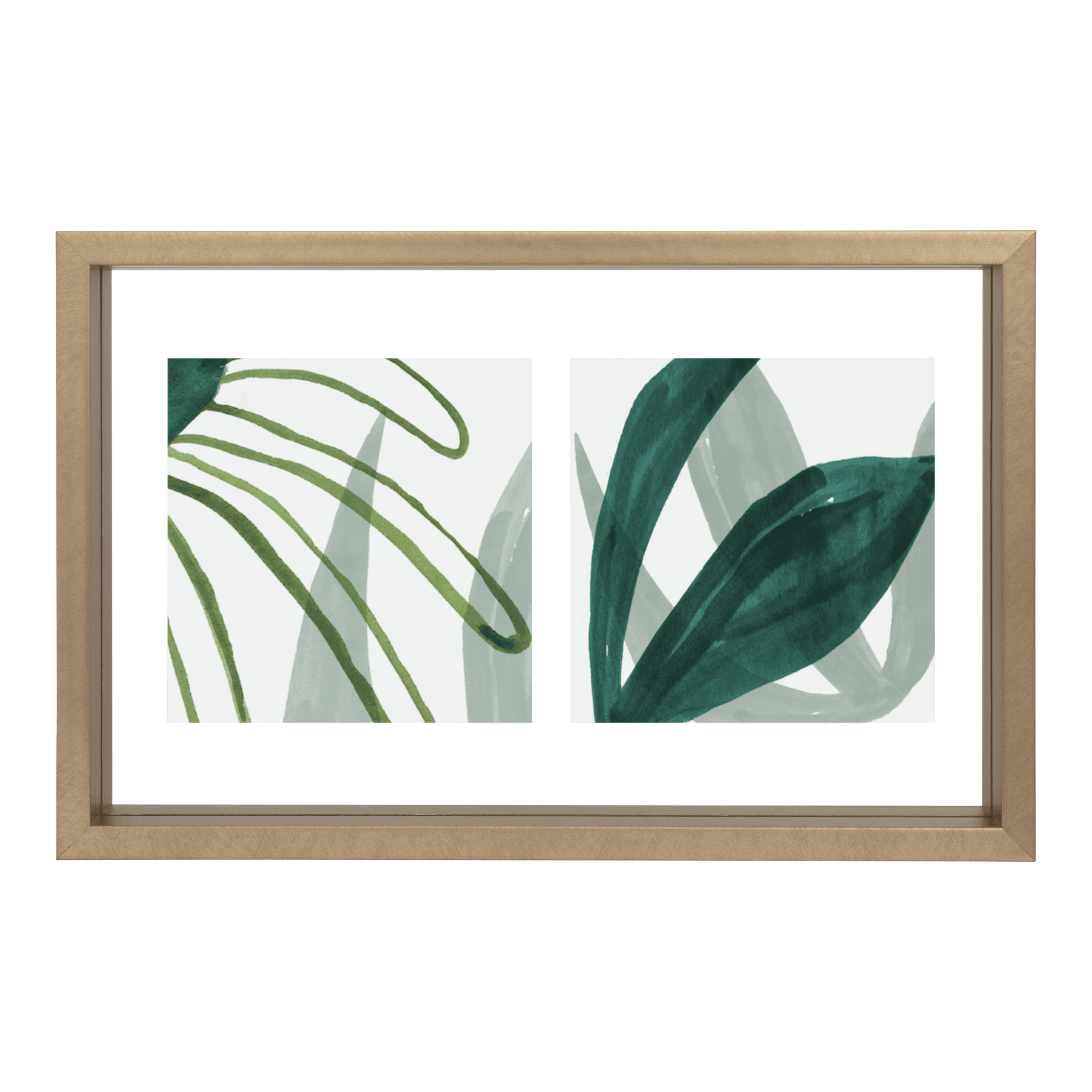 Photo Frame Floating Double, Gold