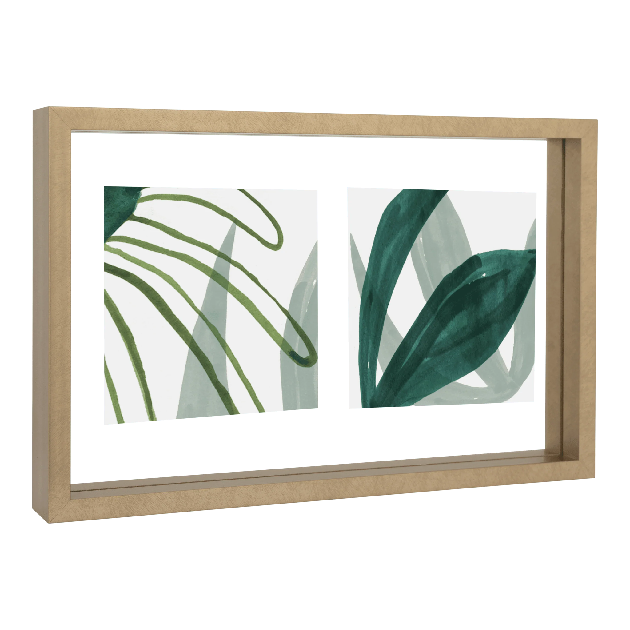 Photo Frame Floating Double, Gold