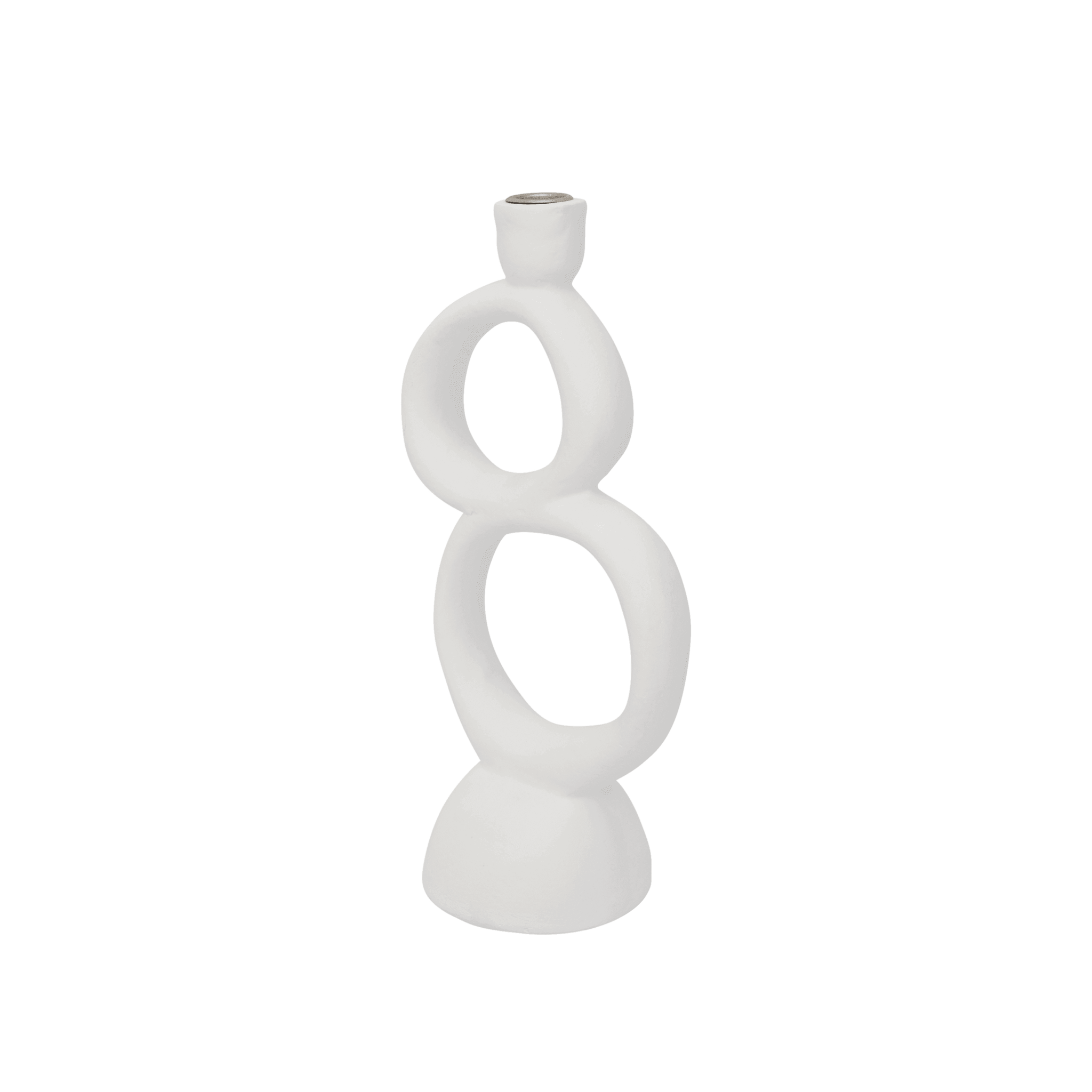 Candle holder ecomix Rough Sophistication Double, White
