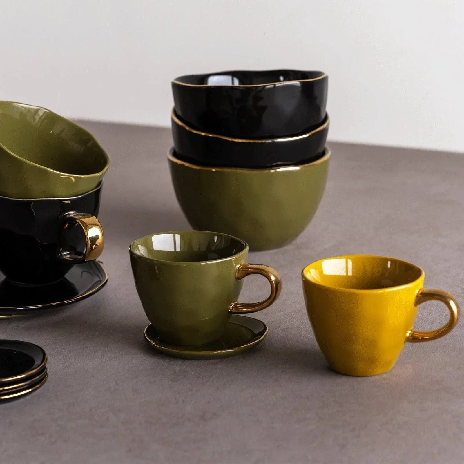 Good Morning cup Espresso Ø6 cm - Fir Green (set of 4)
