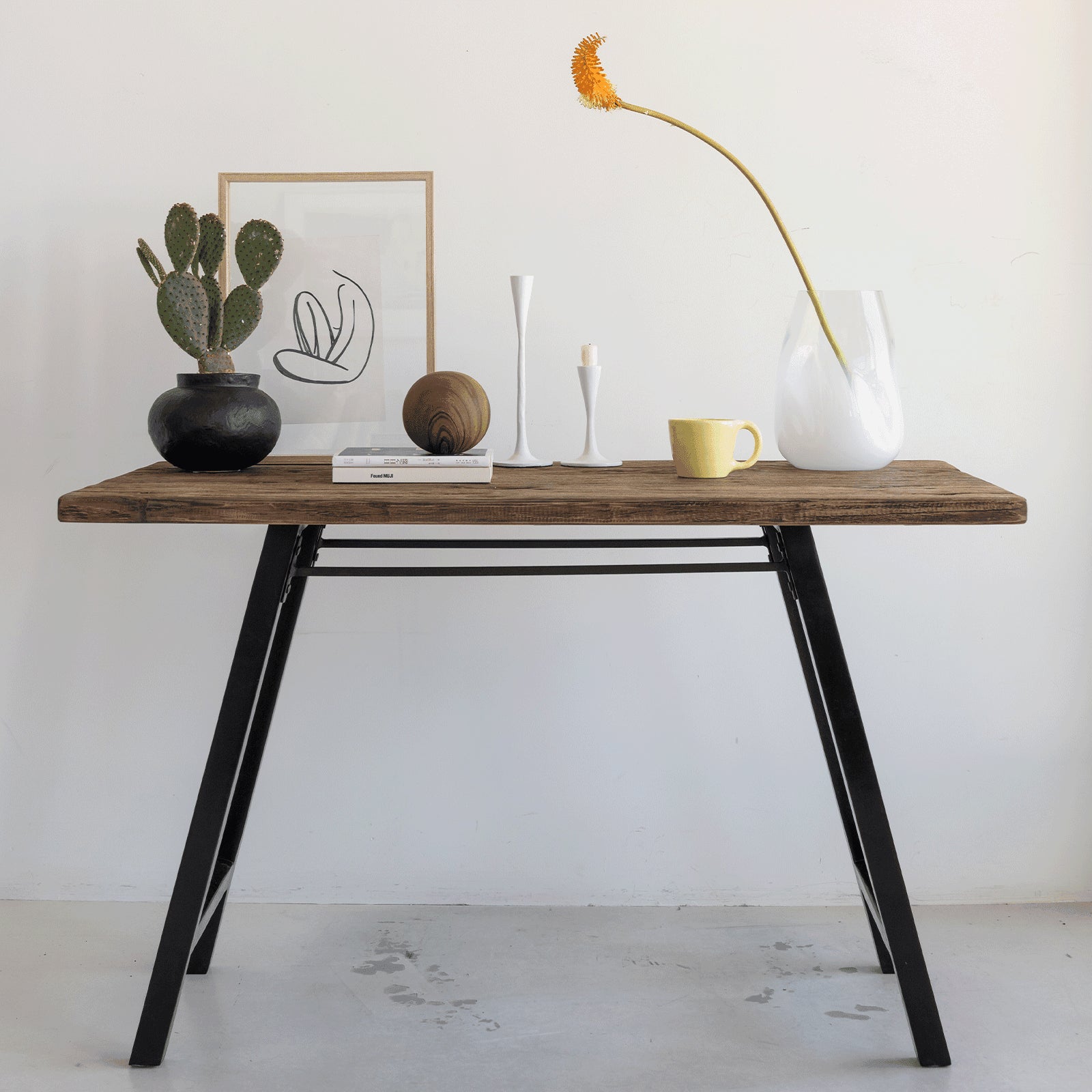 Office desk reclaimed wood and Acacia