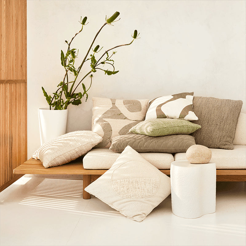 Cushion Quilted Botan Spray Green