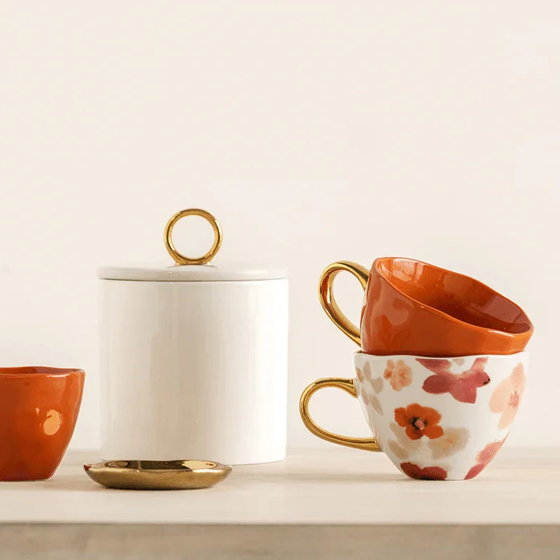 Good Morning cup Cappuccino / Tea Ø11 cm - Burnt Orange (set of 4)