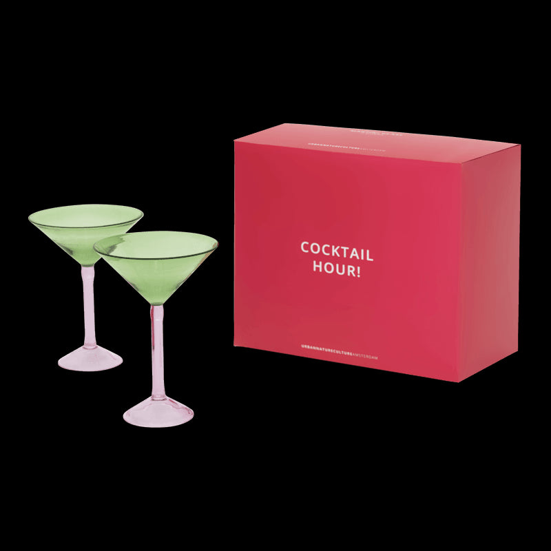 Martini cocktail glass, set of 2, in gift pack