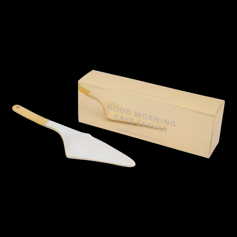 Good Morning cake server white