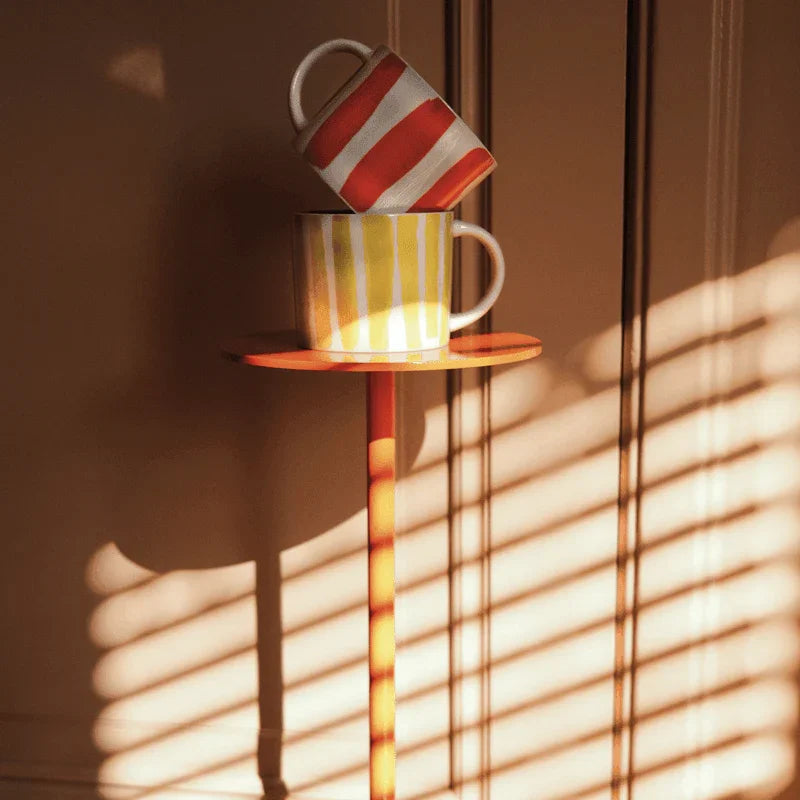 LINDA. x UNC mug Tazza with printed stripes inside & outside A (set of 4)