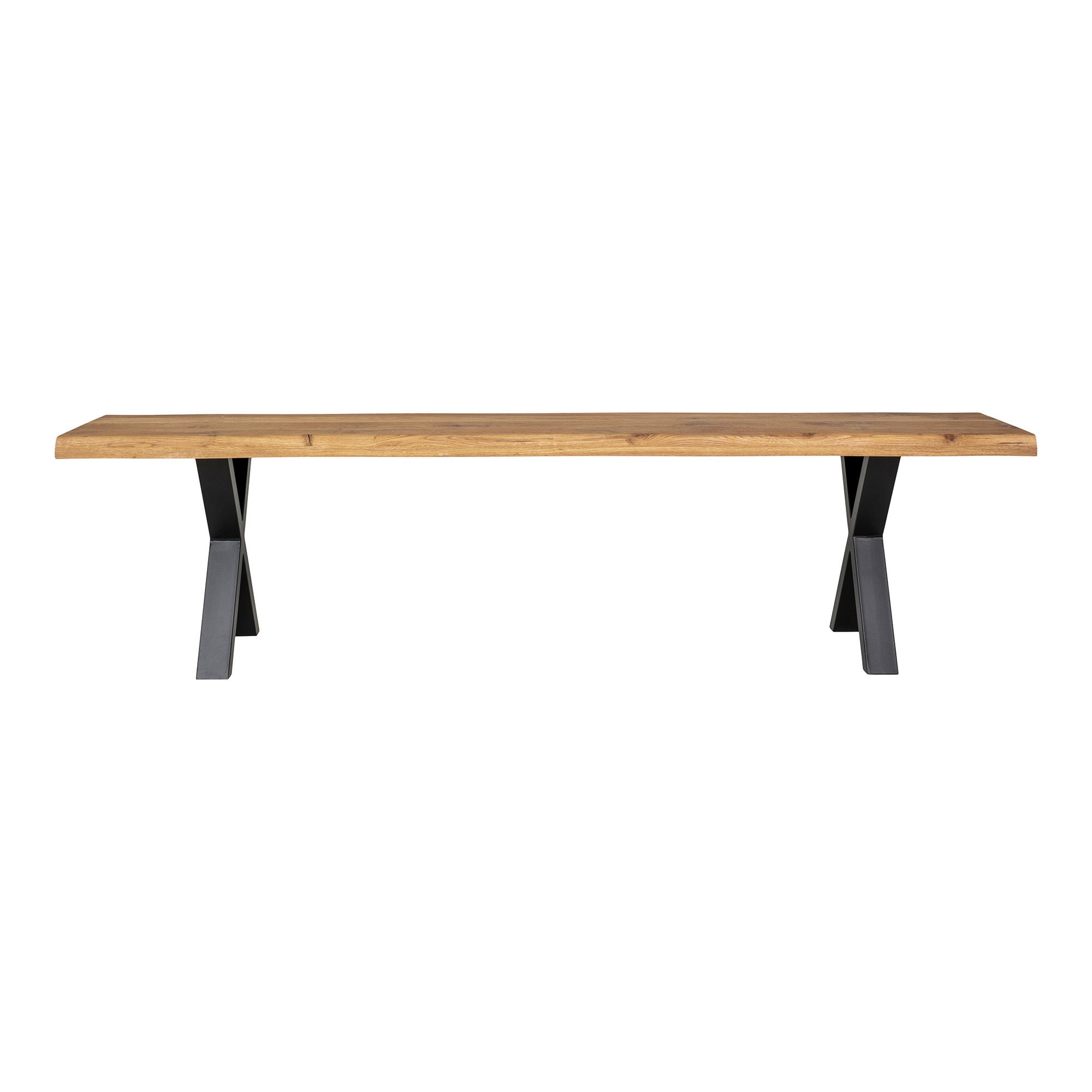 Toulon Bench - Bench in oiled oak with wavy edge 180x32 cm