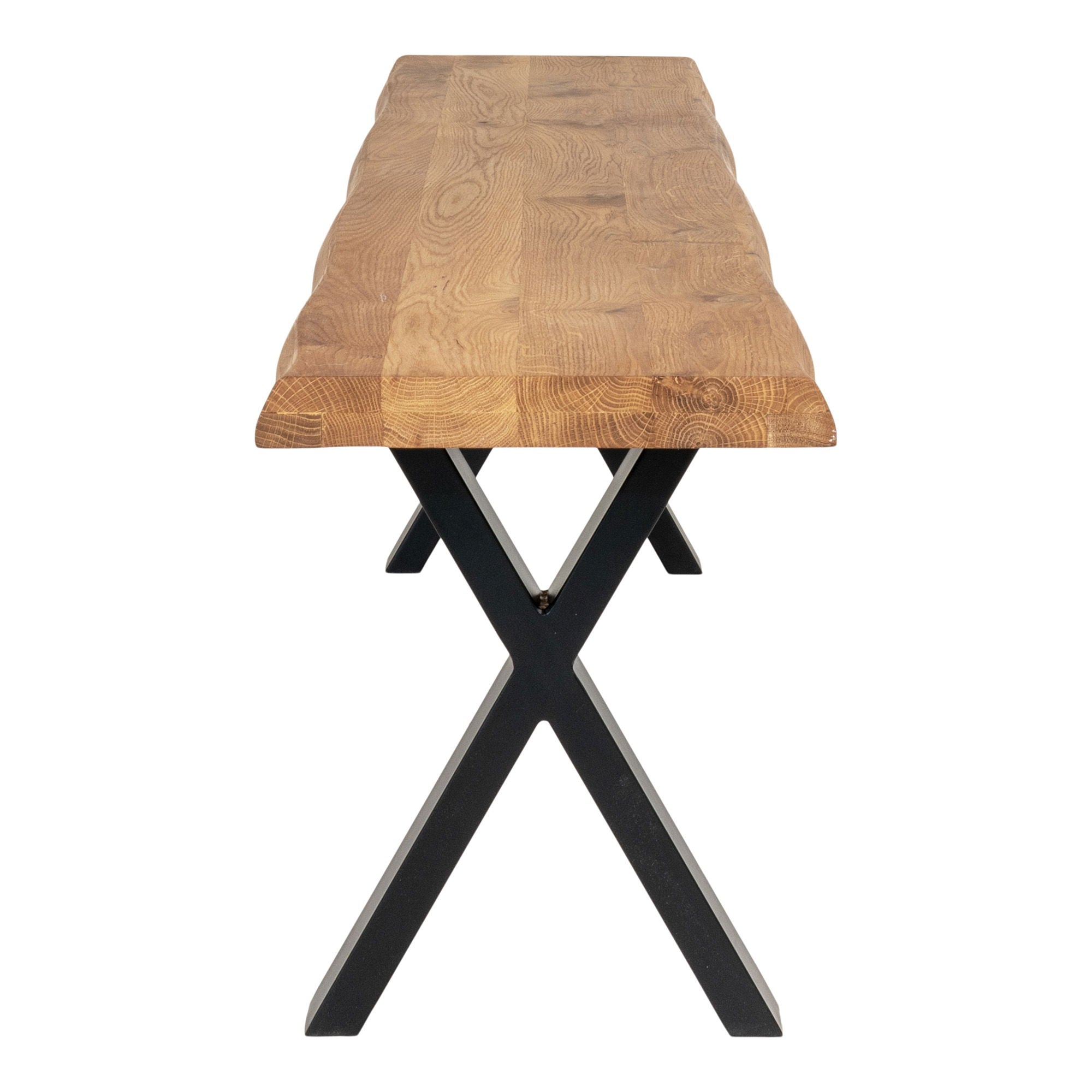 Toulon Bench - Bench in oiled oak with wavy edge 180x32 cm