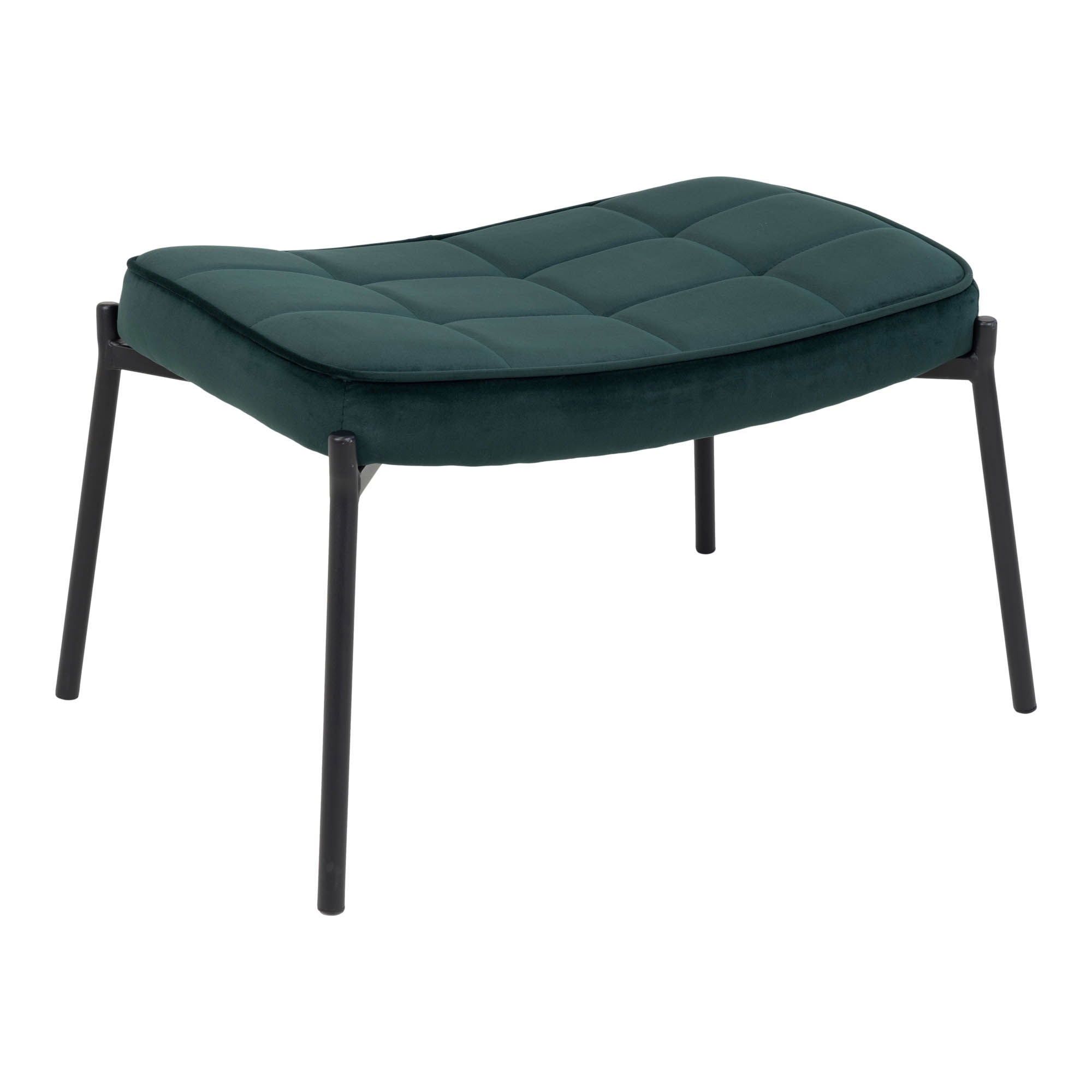 Glasgow Footrest - Footrest in green velvet with black legs