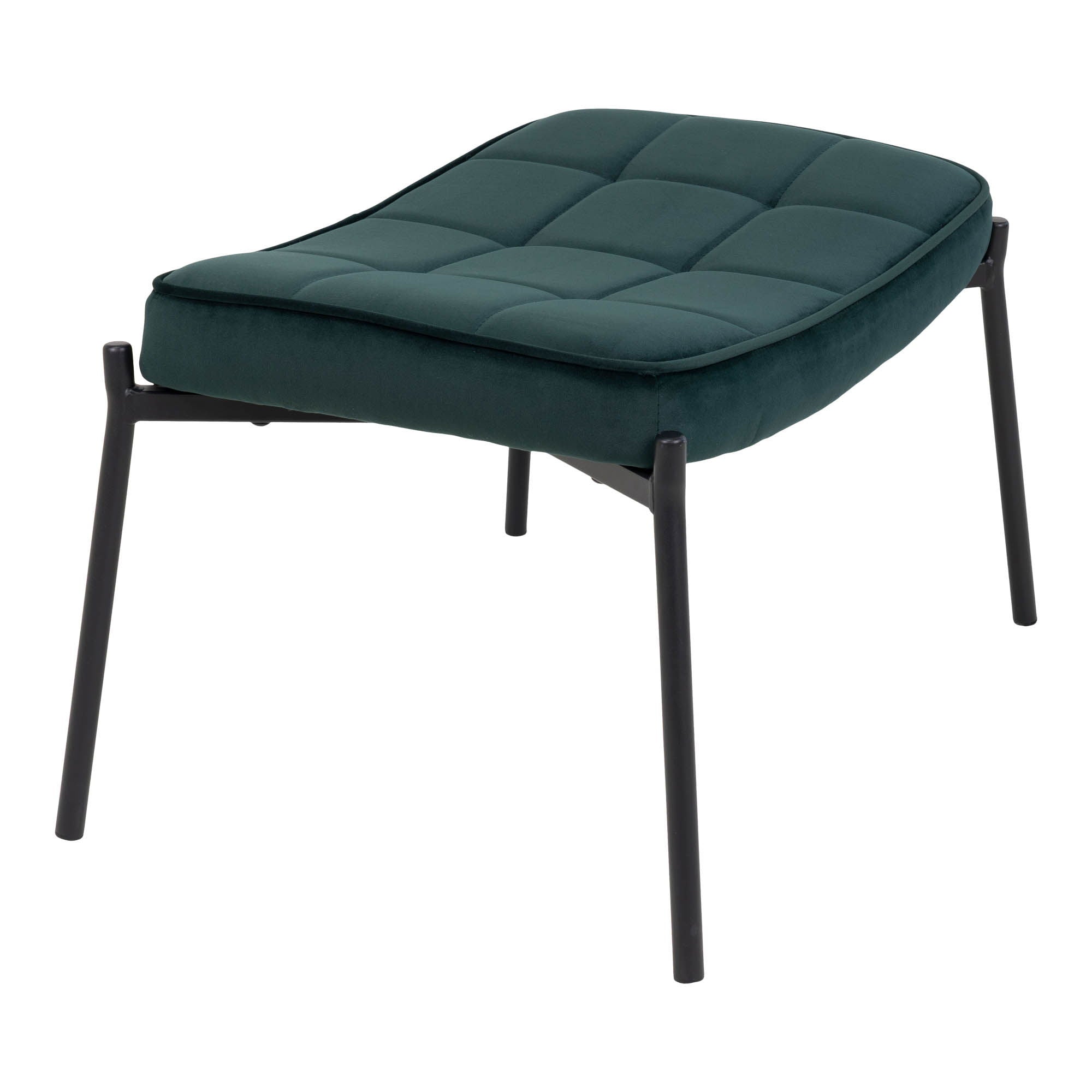 Glasgow Footrest - Footrest in green velvet with black legs